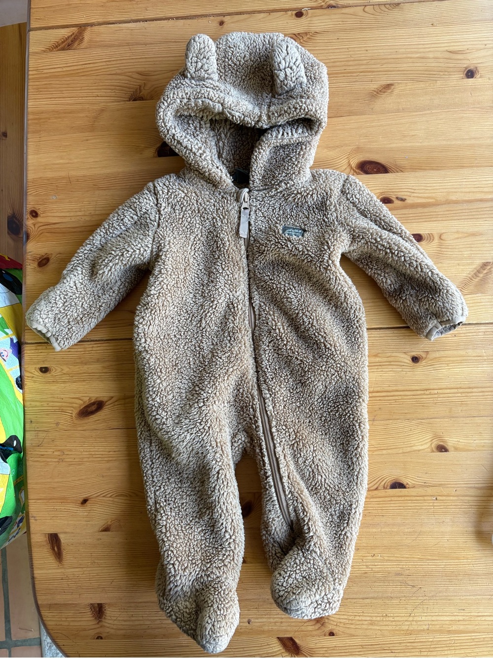 Eddie Bauer Beige Sherpa fleece bear suit